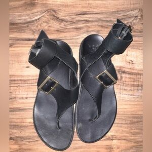 Sorel Black Leather Sandals